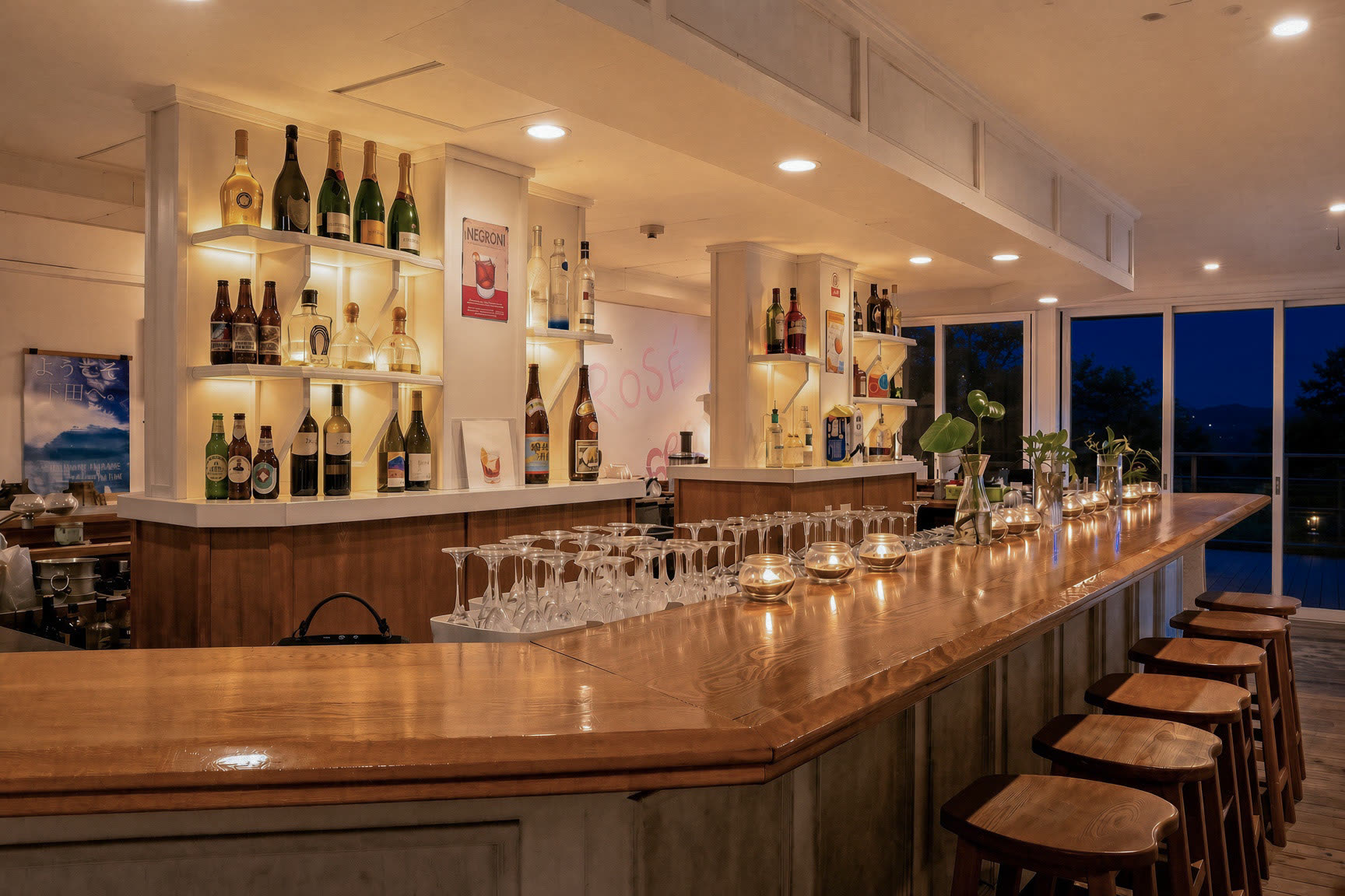 The bar at night