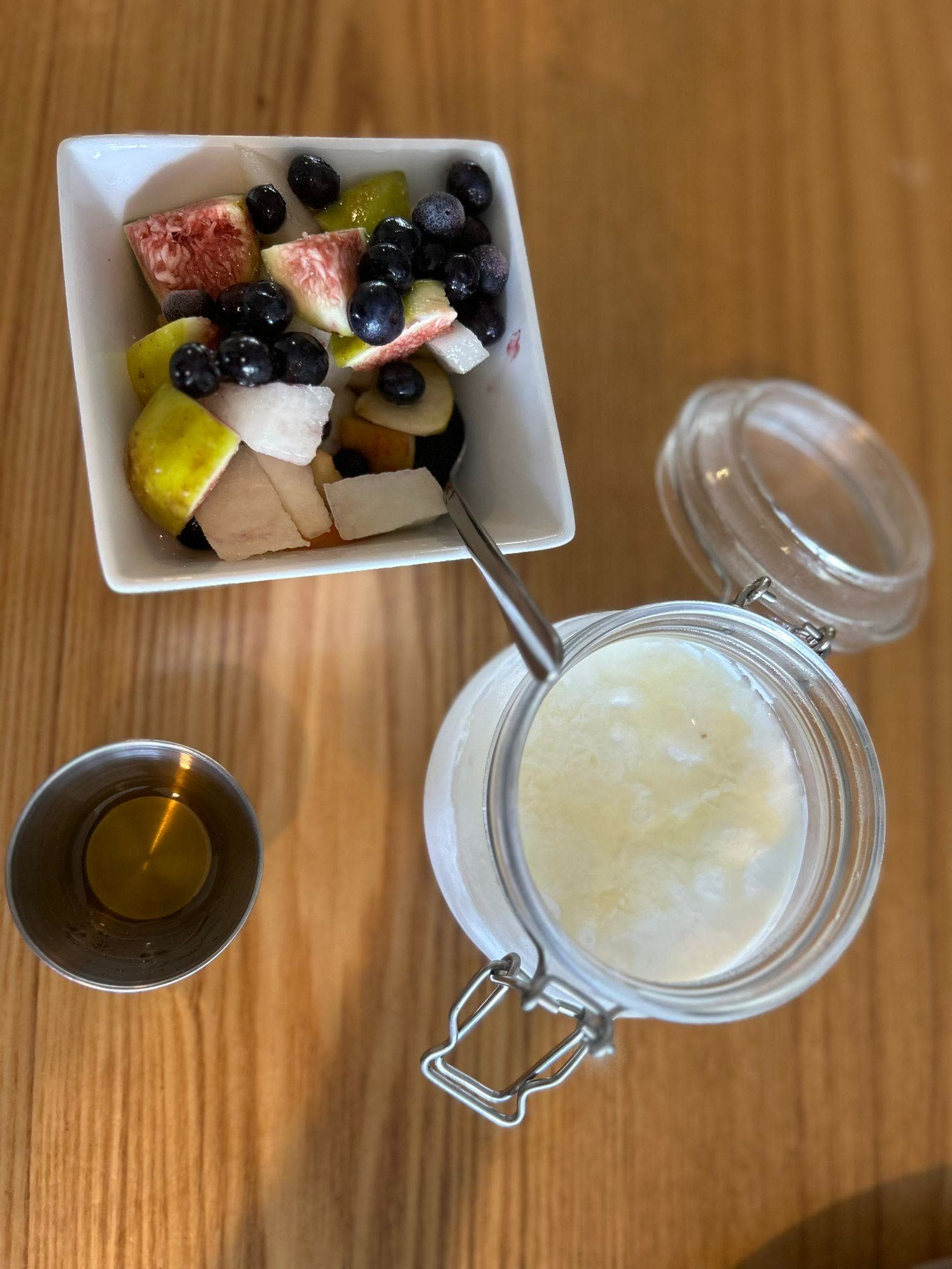 Homemade yogurt, fruit, and honey